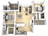 The Laurel B3 Two Bedroom Two Bathroom Floor Plan The Laurel B3 Two Bedroom Two Bathroom Floor Plan